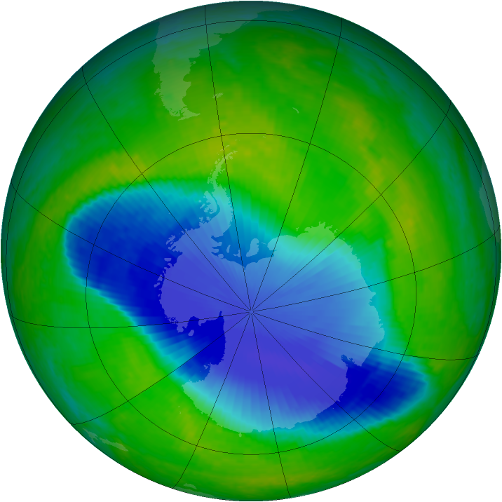 Antarctic ozone map for 28 November 2001